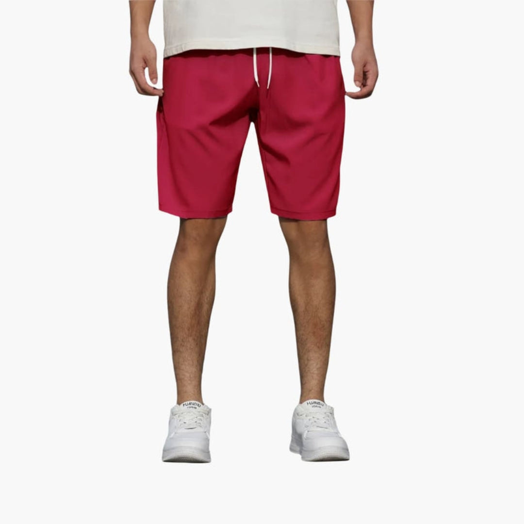 Pantalones cortos para hombre con cintura ajustable y superficie lisa