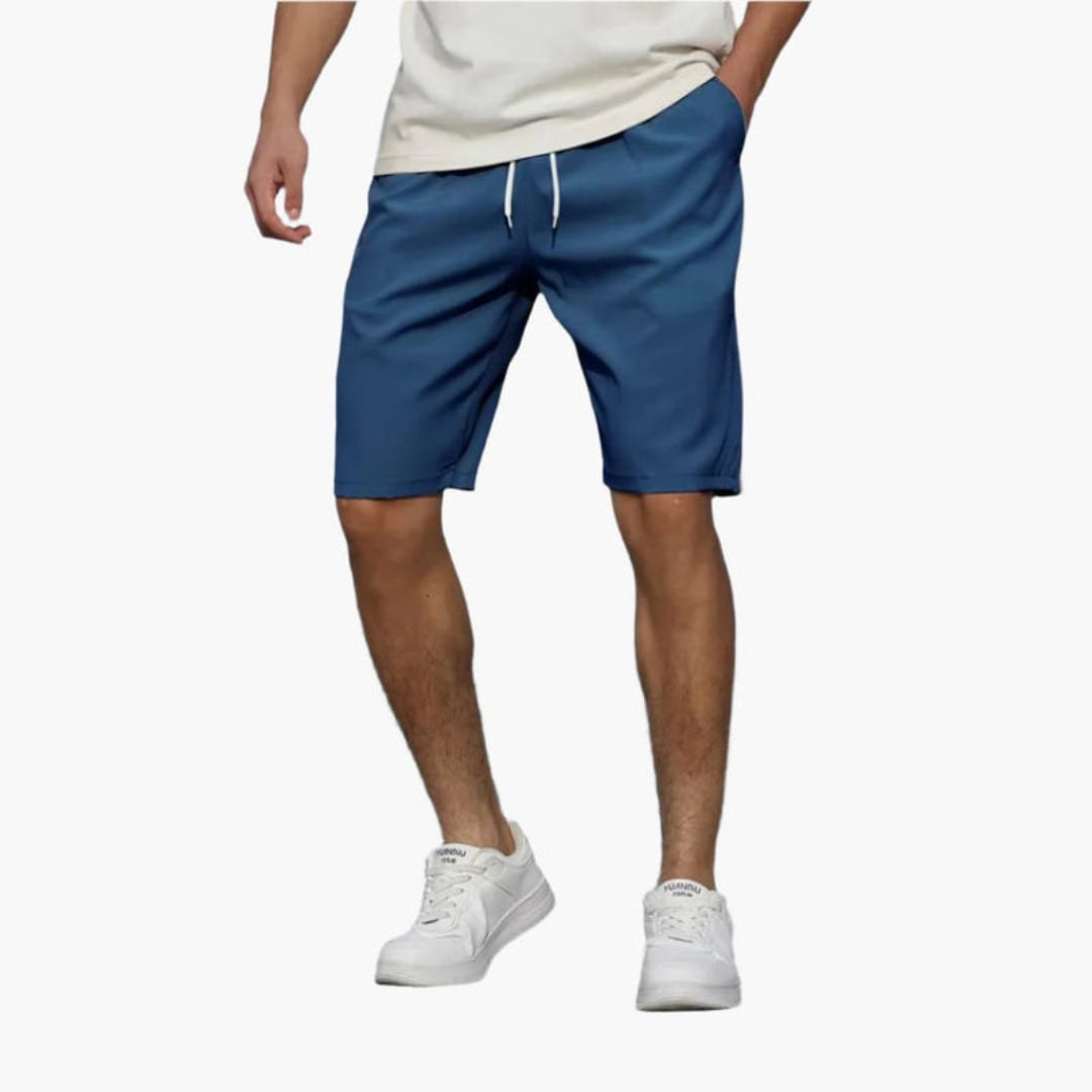 Pantalones cortos para hombre con cintura ajustable y superficie lisa