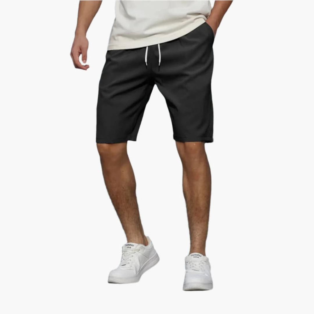 Pantalones cortos para hombre con cintura ajustable y superficie lisa