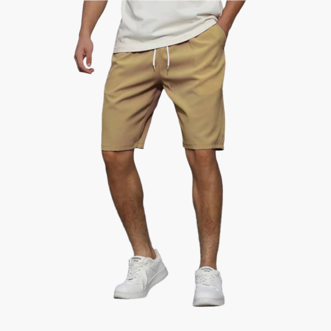 Pantalones cortos para hombre con cintura ajustable y superficie lisa