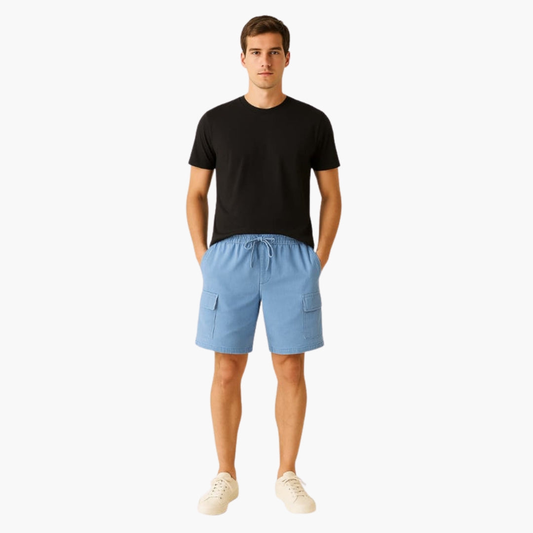 Pantaloncini da uomo con coulisse e tasche cargo