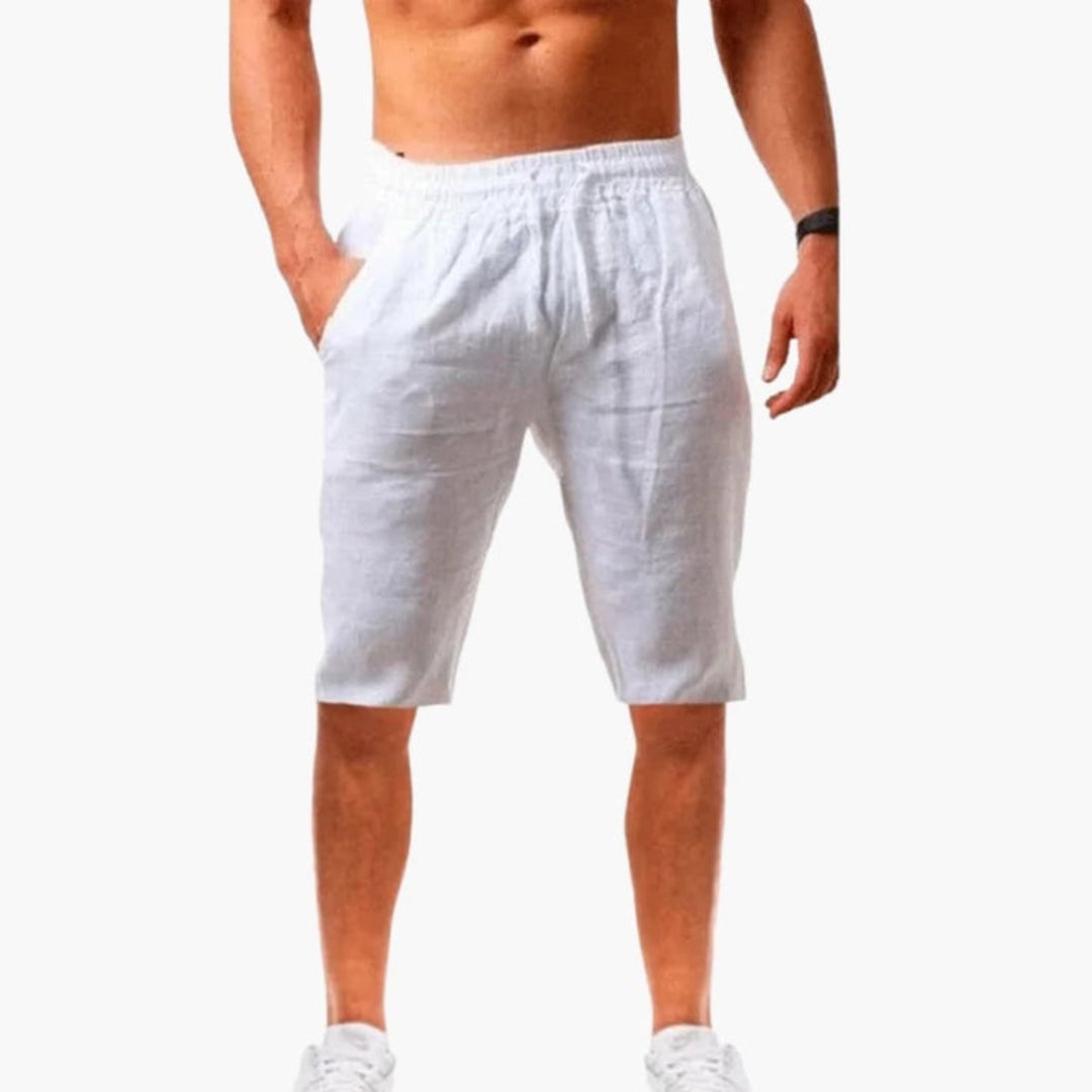 Short homme avec taille à cordon et surface texturée