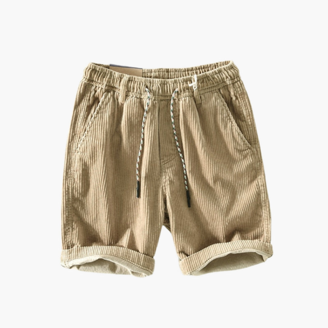 Pantaloncini da uomo in velluto a coste con coulisse