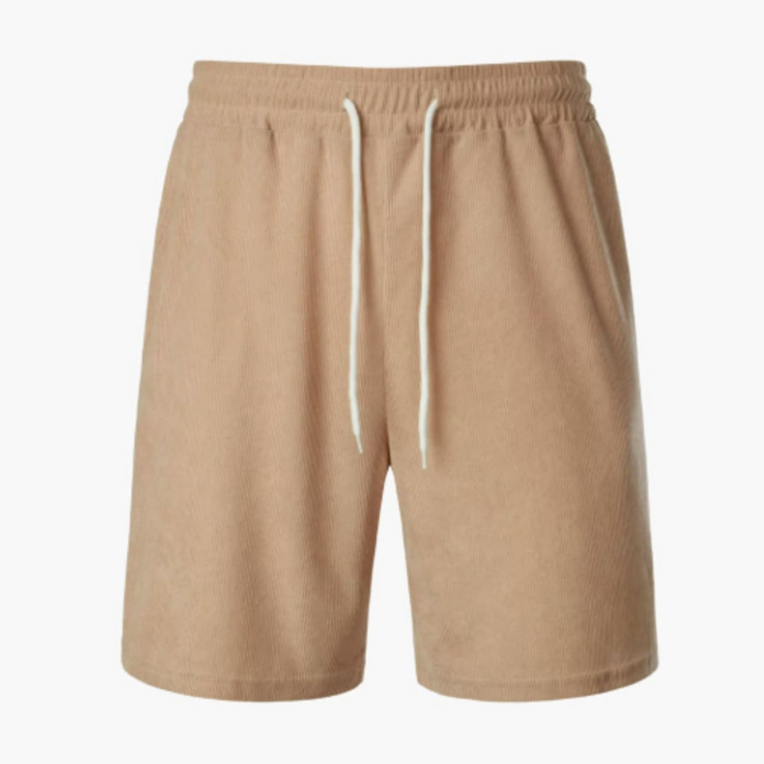 Pantaloncini da uomo in velluto a coste con superficie rigata