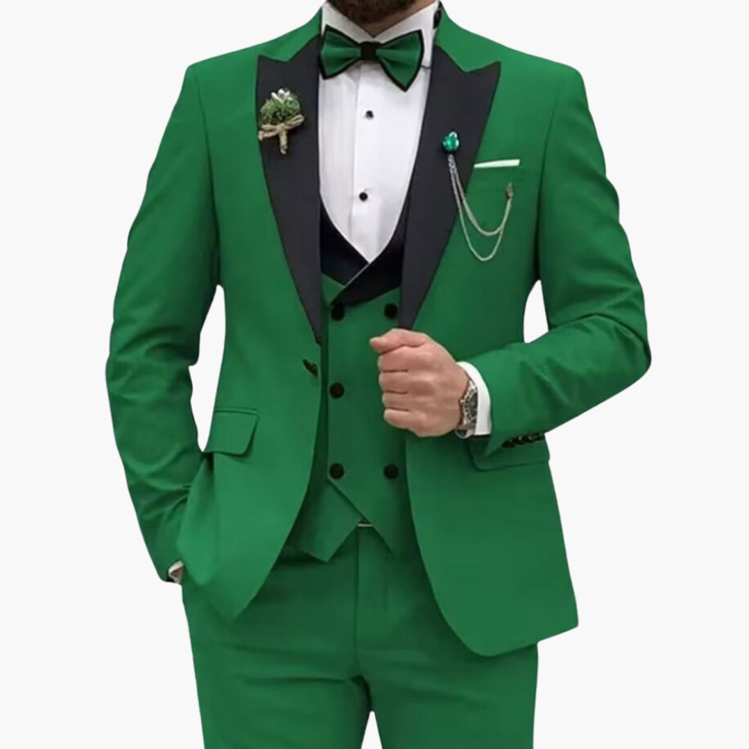 Smoking Homme Slim Fit Trois Pièces avec Veste