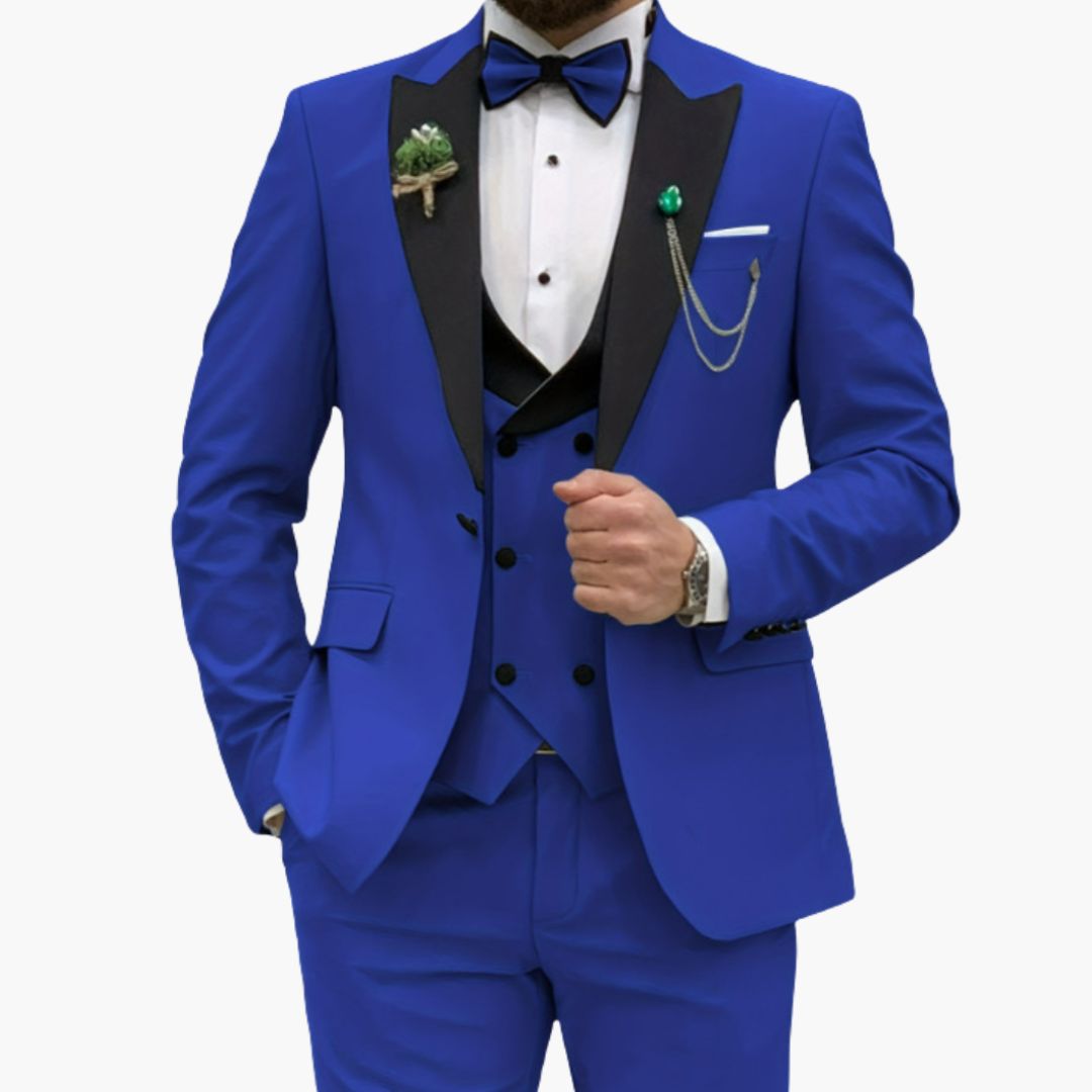 Smoking Homme Slim Fit Trois Pièces avec Veste