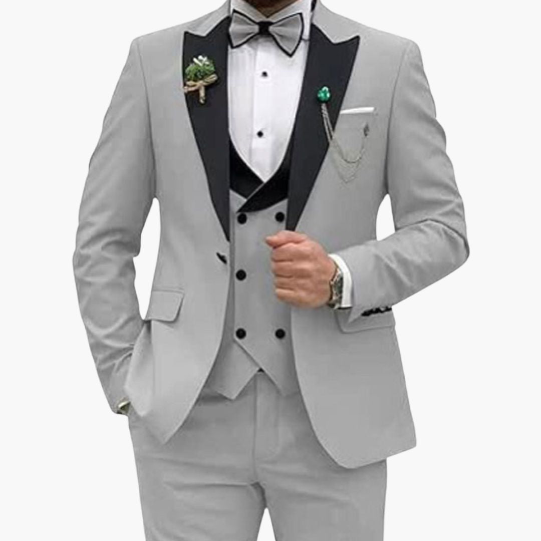 Smoking Homme Slim Fit Trois Pièces avec Veste