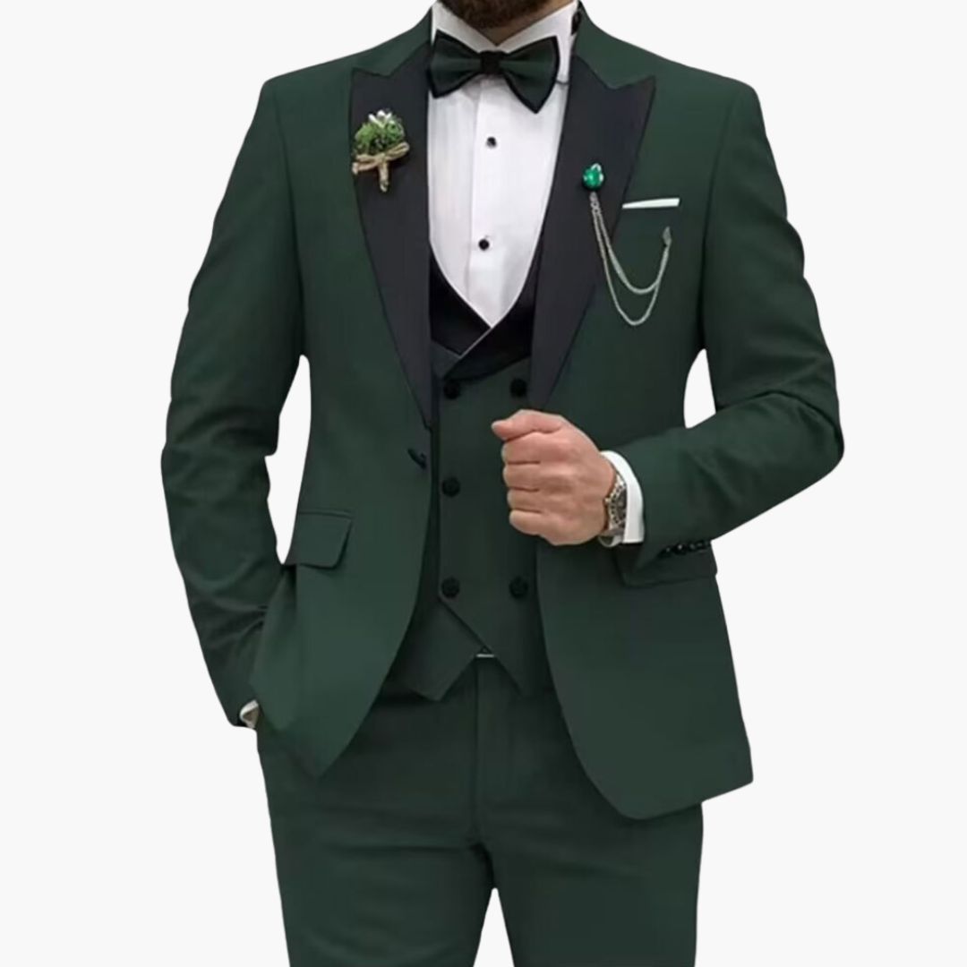 Smoking Homme Slim Fit Trois Pièces avec Veste