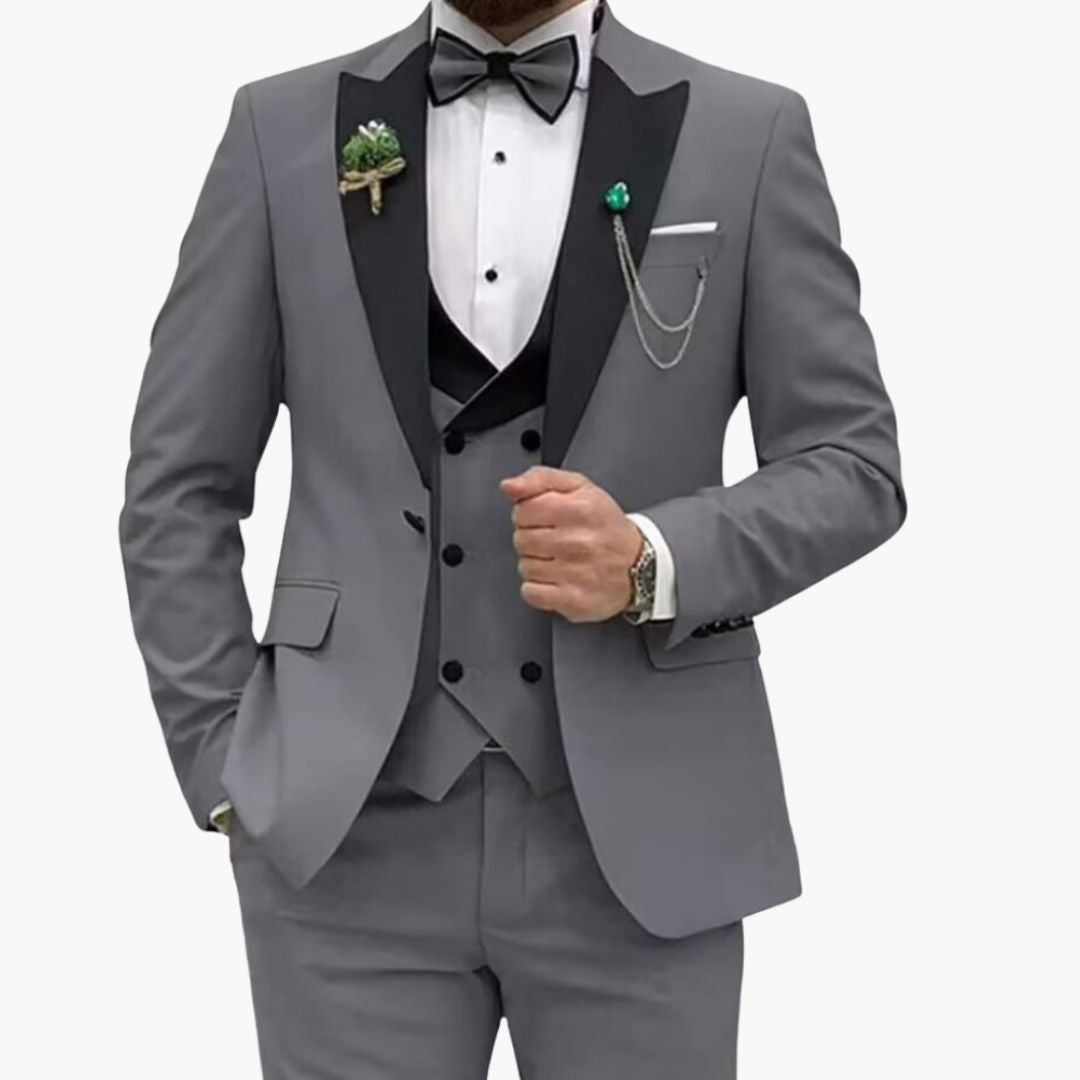 Smoking Homme Slim Fit Trois Pièces avec Veste