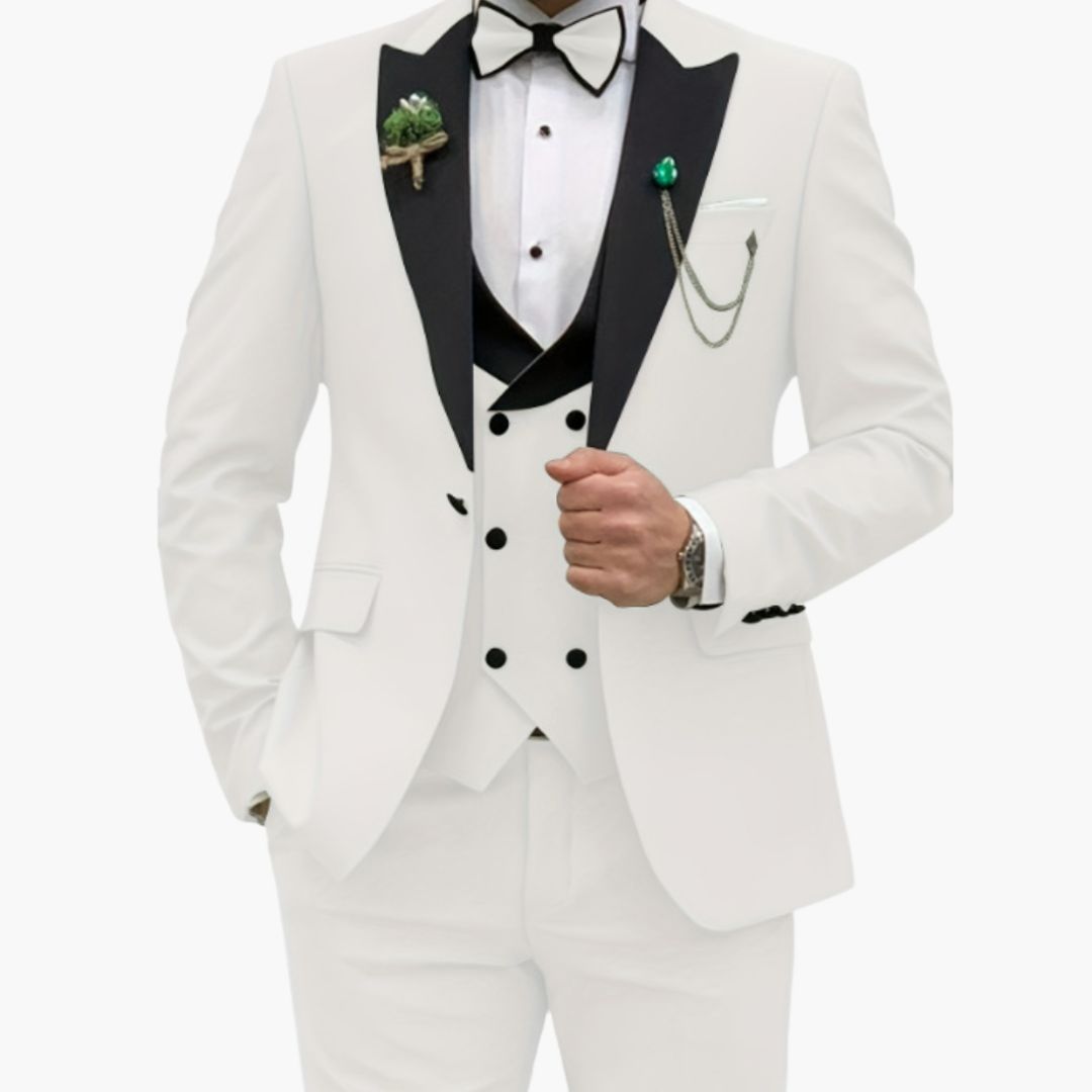 Smoking Homme Slim Fit Trois Pièces avec Veste