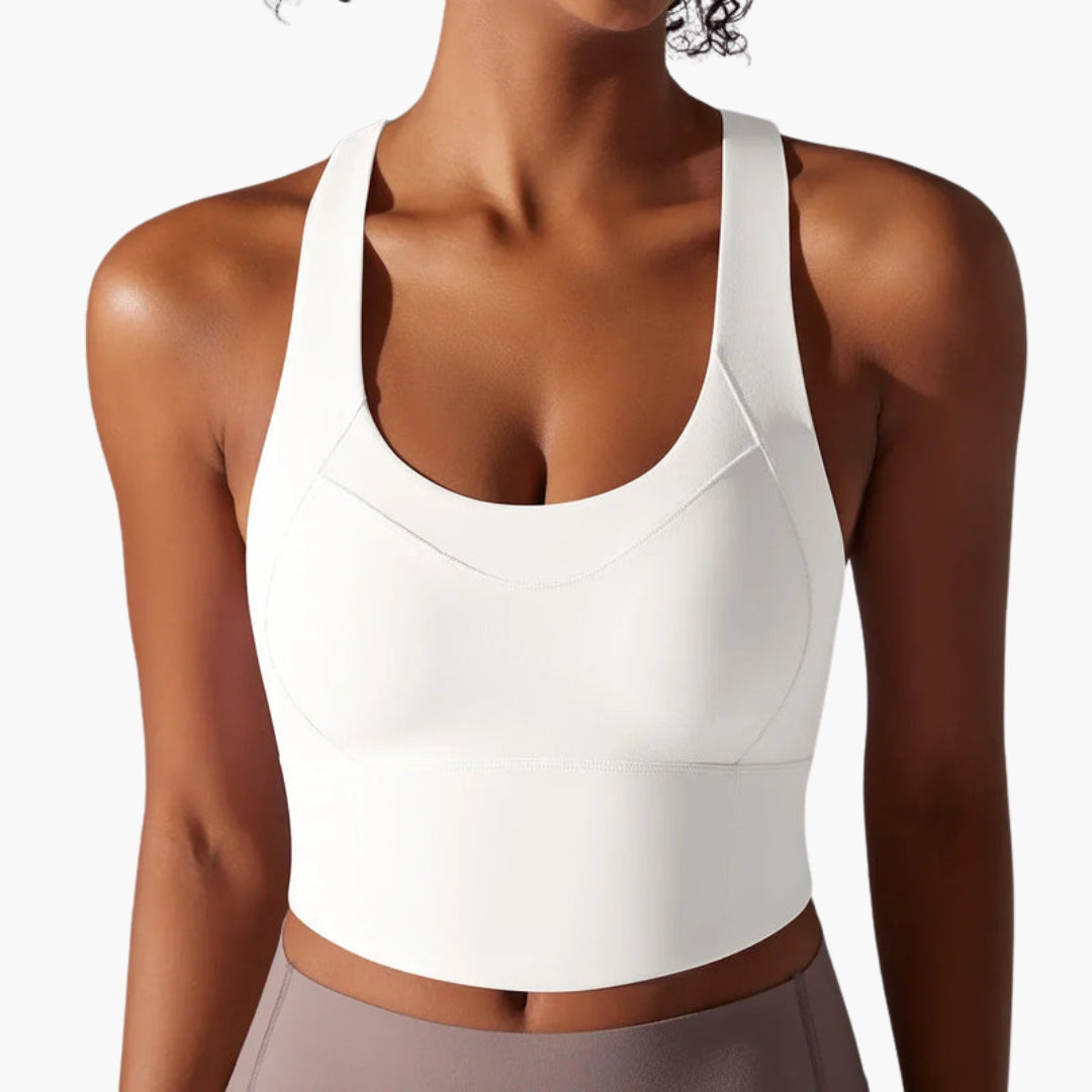 Reggiseno da yoga donna con schiena incrociata e taglio corto