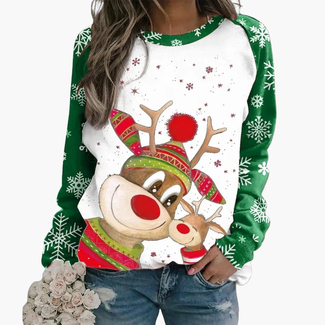 Sweat Femme avec Imprimé Renne