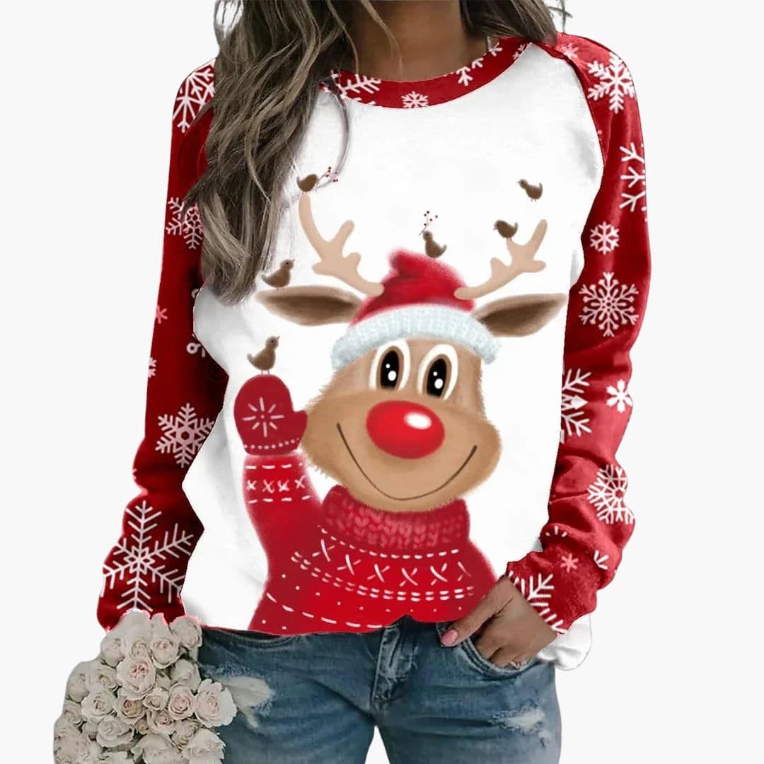 Sweat Femme avec Imprimé Renne