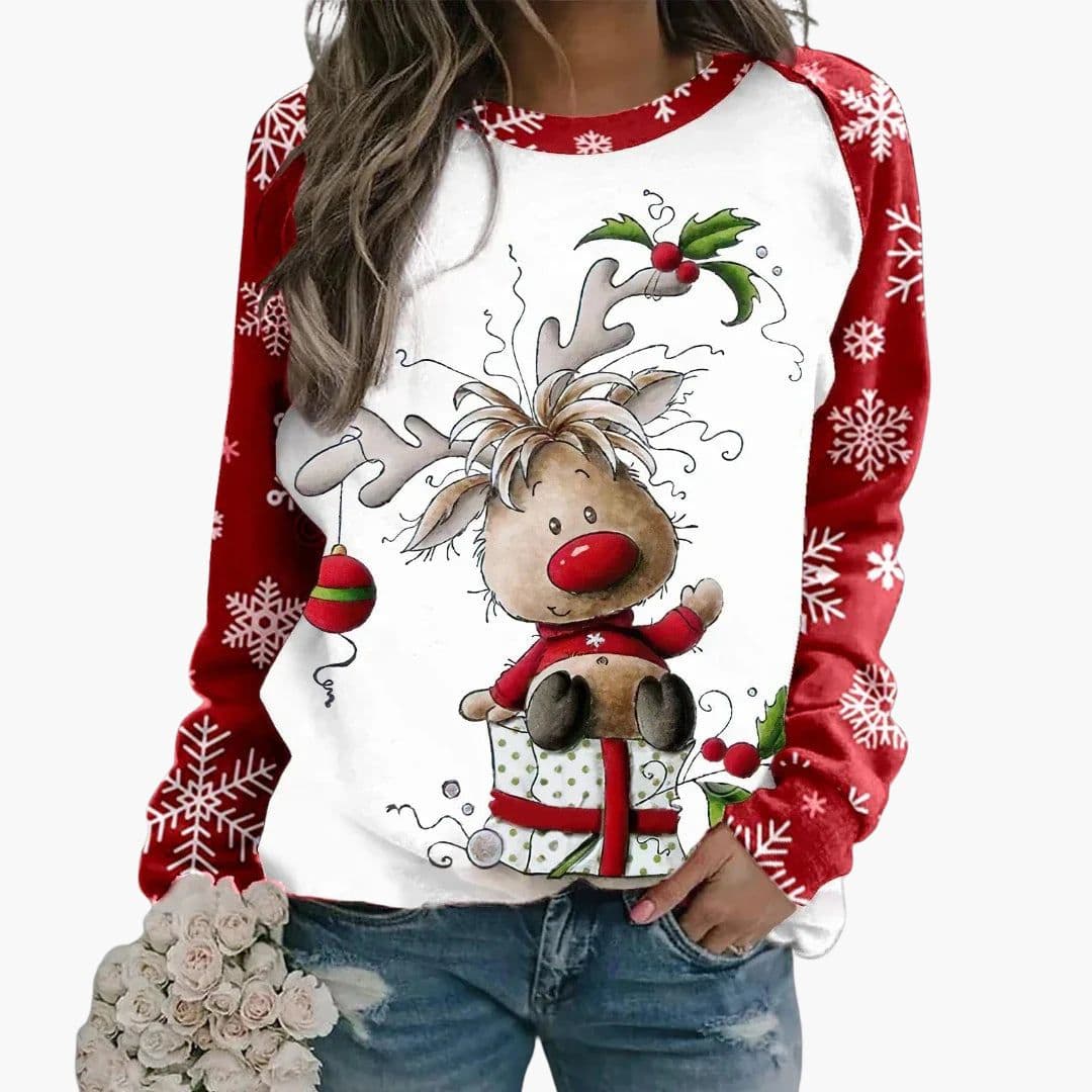 Sweat Femme avec Imprimé Renne