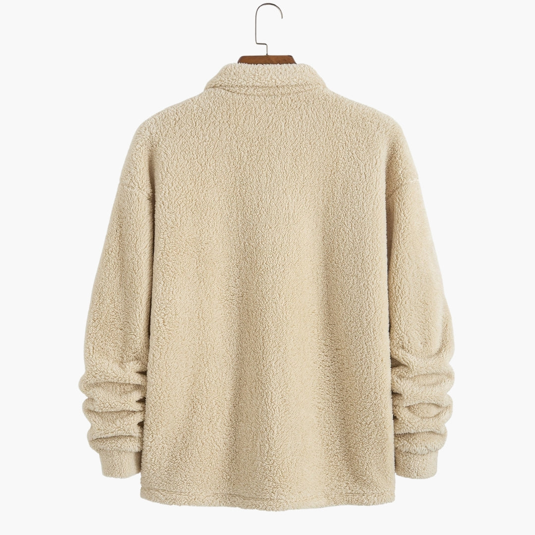 Sweat Homme en Molleton avec Col Polo