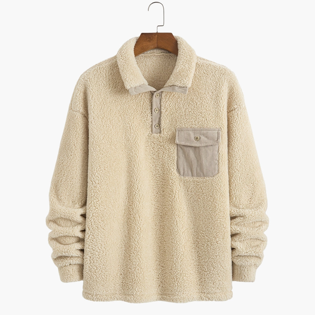 Sweat Homme en Molleton avec Col Polo