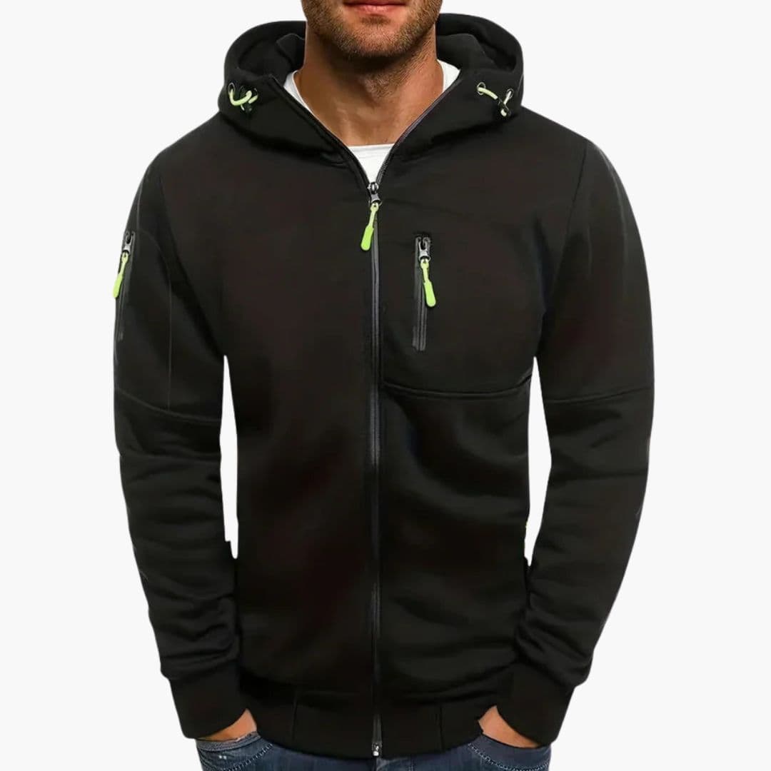 Sweat Zippé Homme à Capuche avec Poches Zippées
