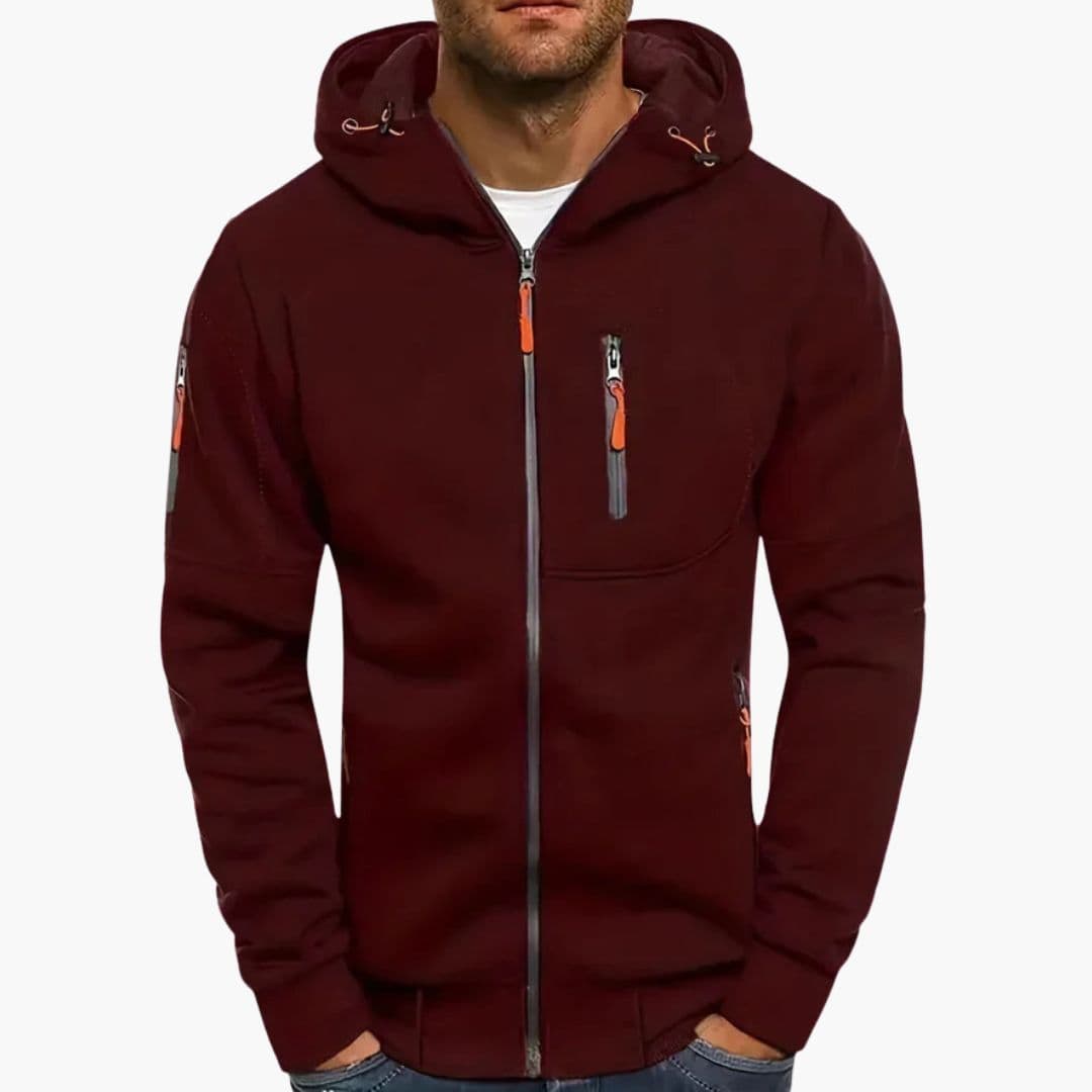 Sweat Zippé Homme à Capuche avec Poches Zippées