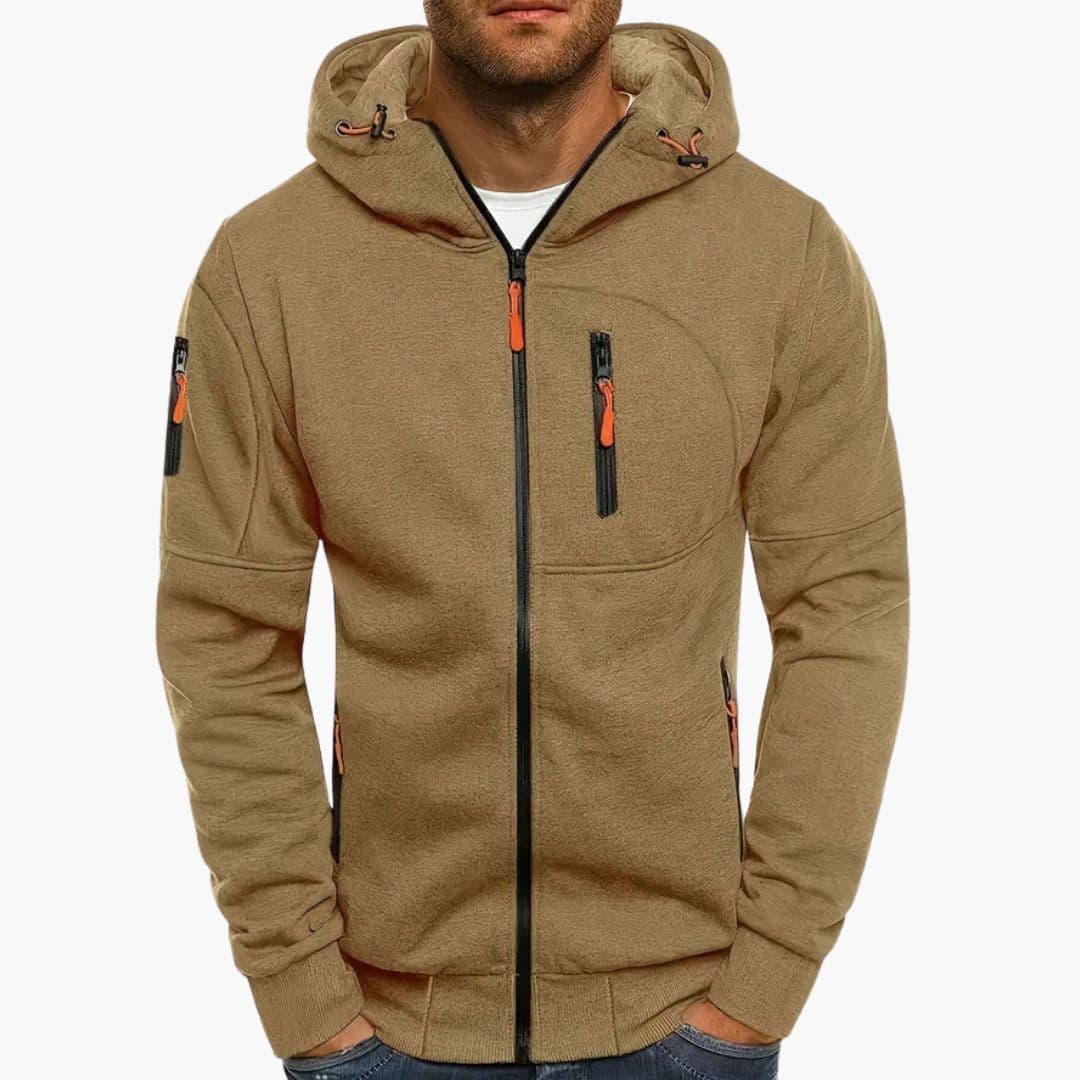 Sweat Zippé Homme à Capuche avec Poches Zippées