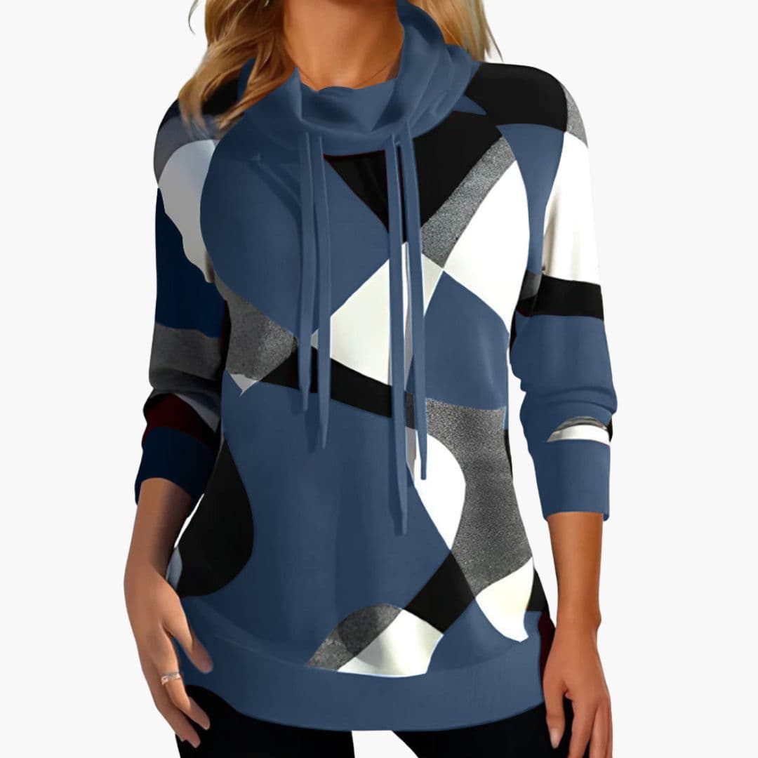 Sudadera con capucha para mujer con estampado geométrico