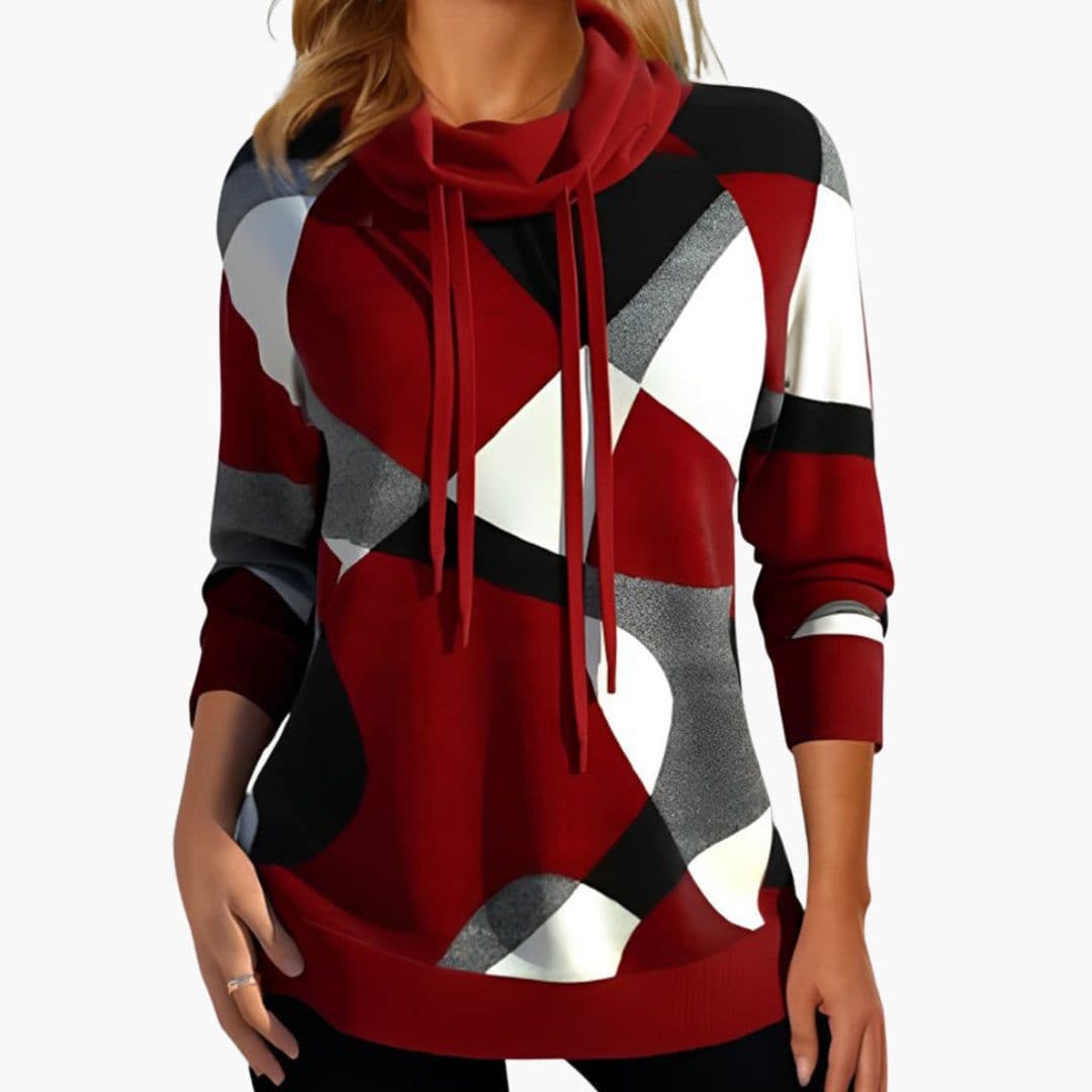 Sudadera con capucha para mujer con estampado geométrico