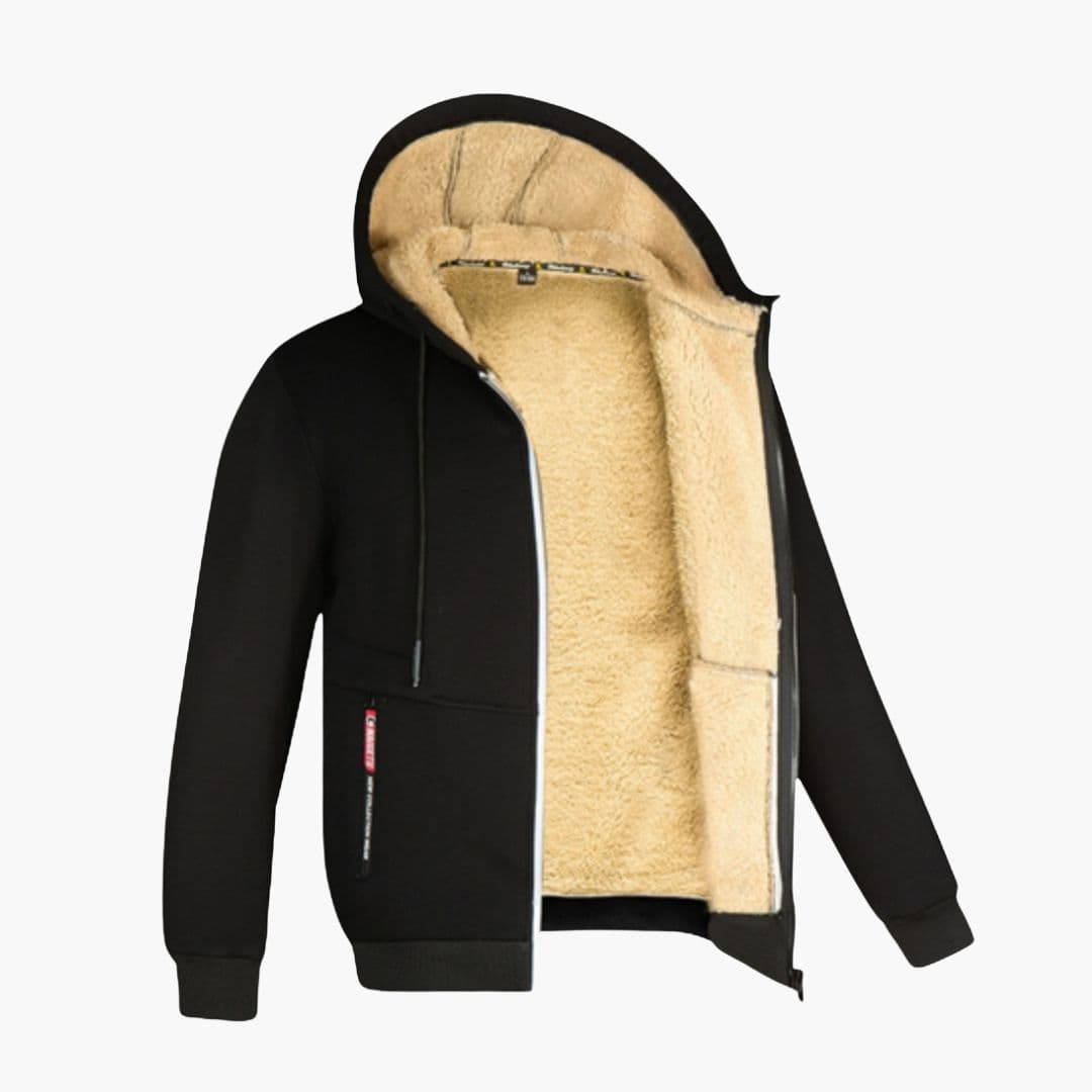 Sweat à Capuche Zippé Homme avec Doublure Polaire
