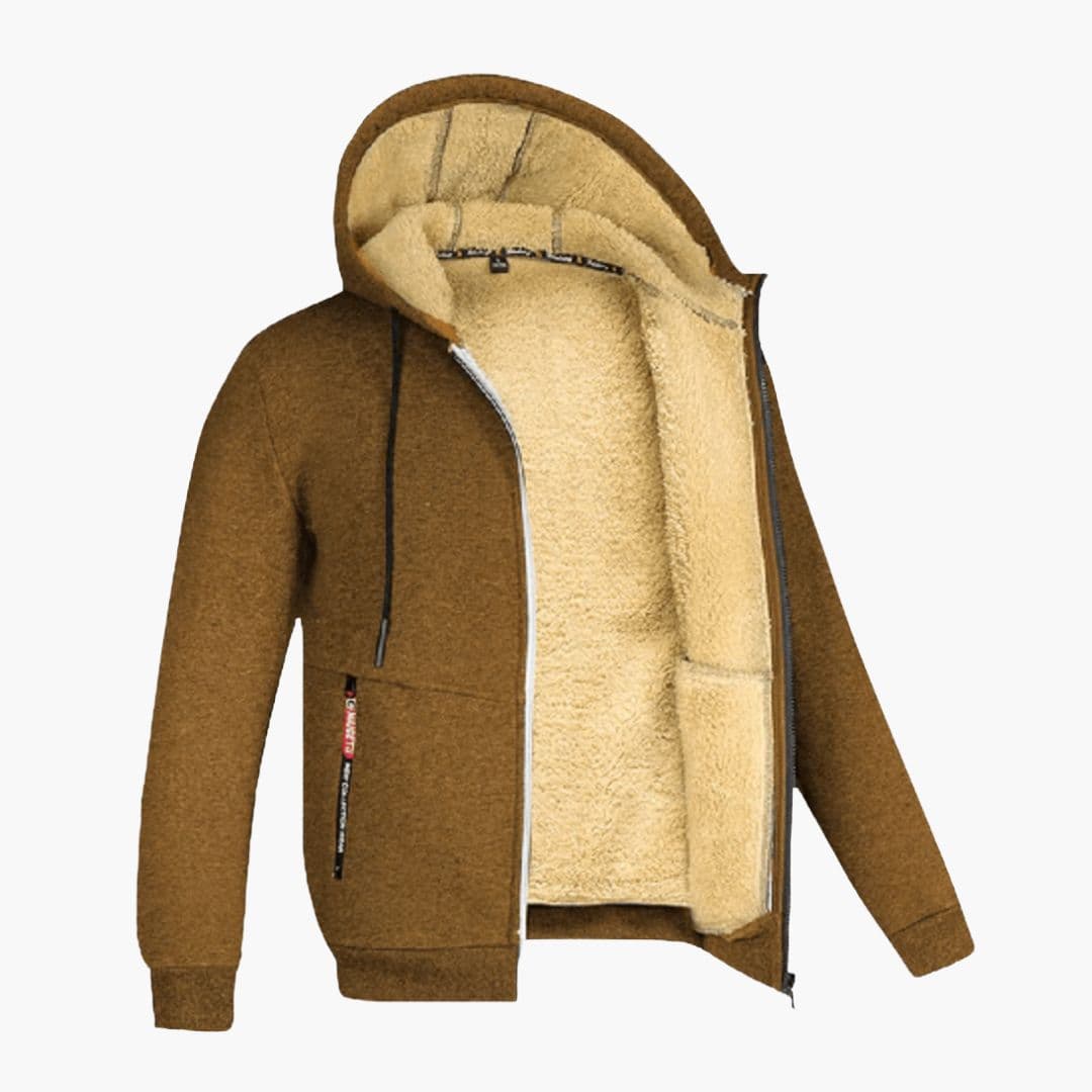 Sweat à Capuche Zippé Homme avec Doublure Polaire