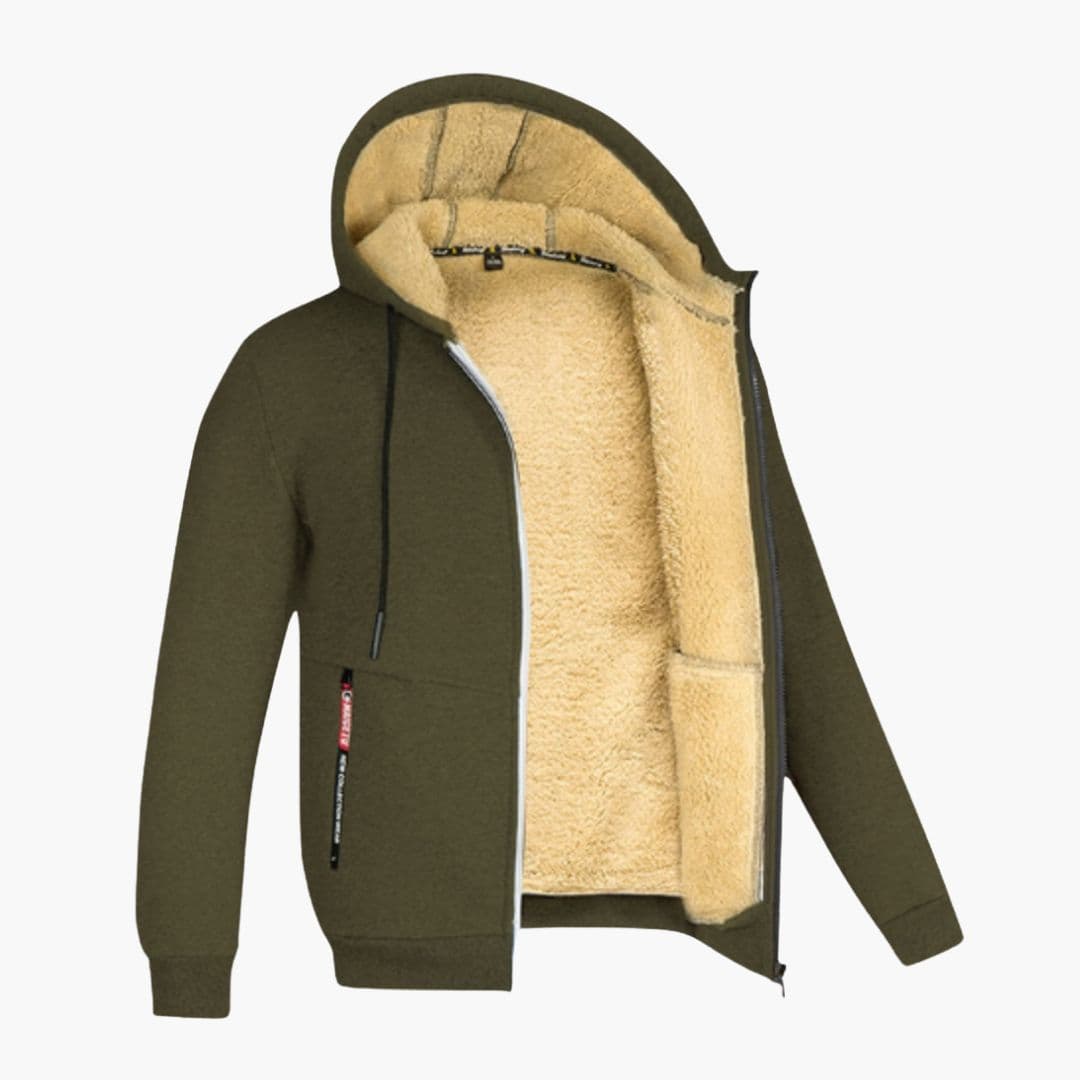 Sweat à Capuche Zippé Homme avec Doublure Polaire