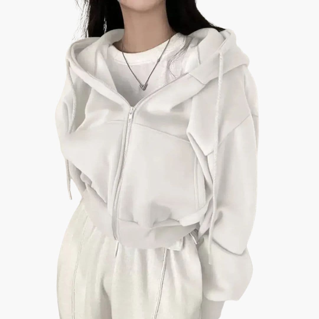 Sudadera corta con capucha para mujer