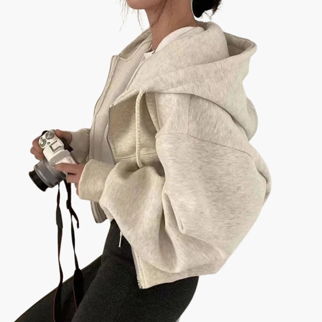 Sudadera corta con capucha para mujer