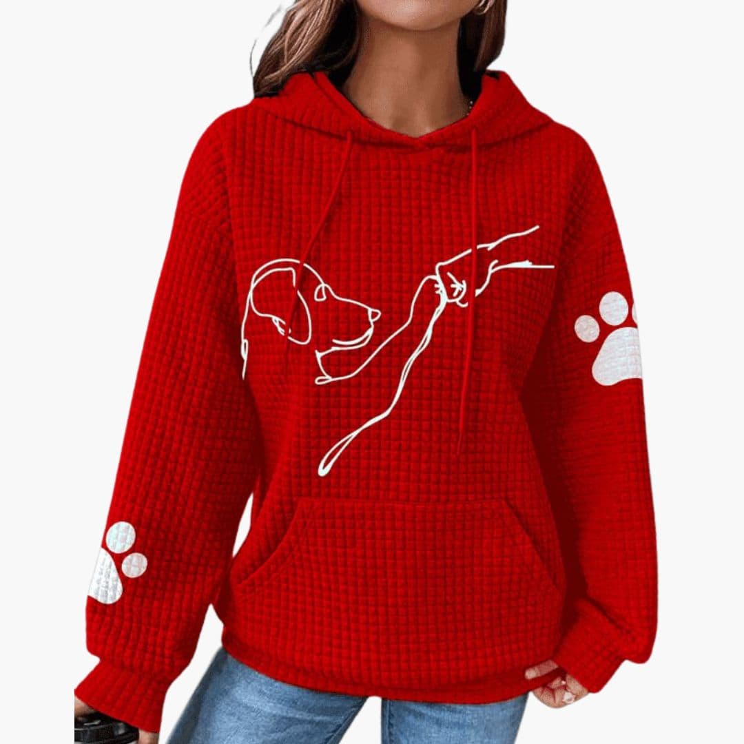 Sweat à capuche femme avec motifs chien