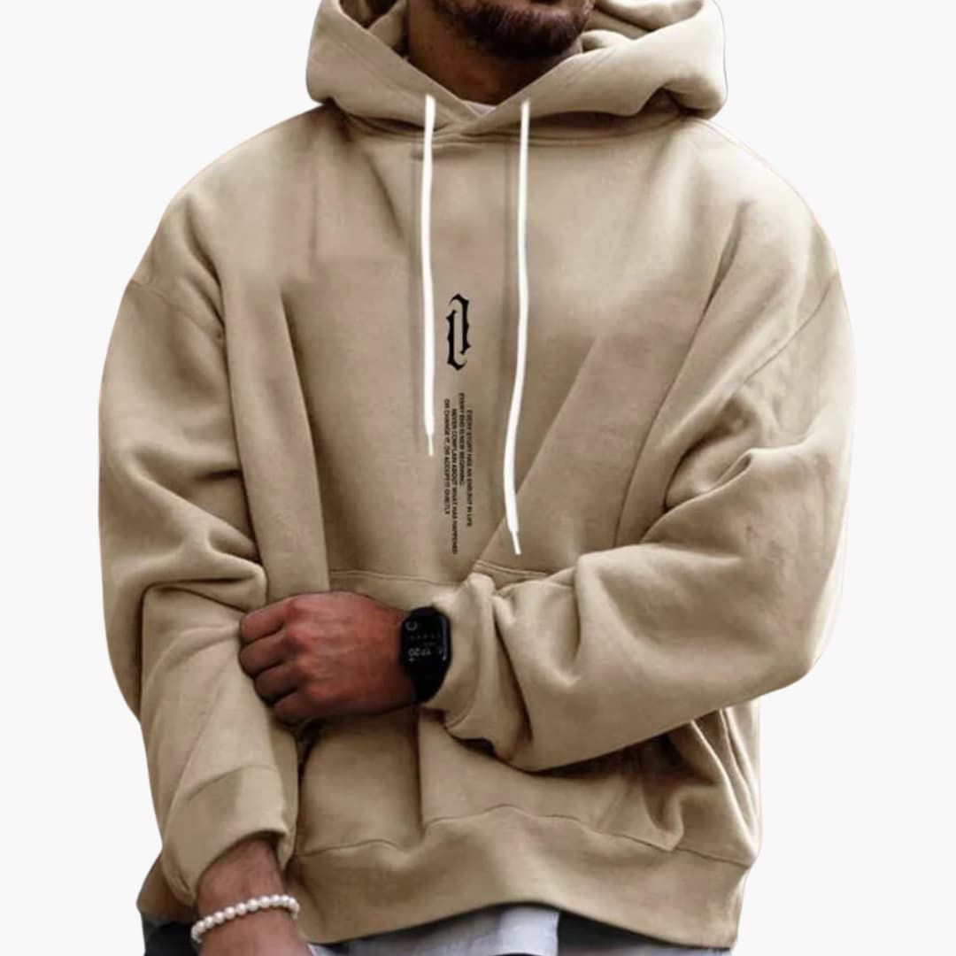 Sweat à capuche homme avec cordon et imprimé frontal