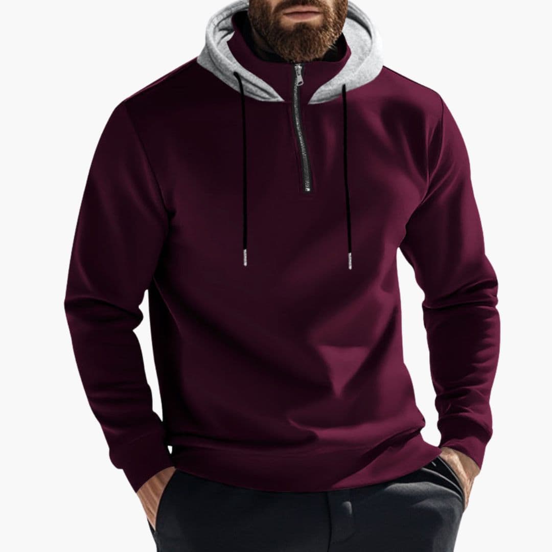 Sweat à capuche homme avec fermeture zippée