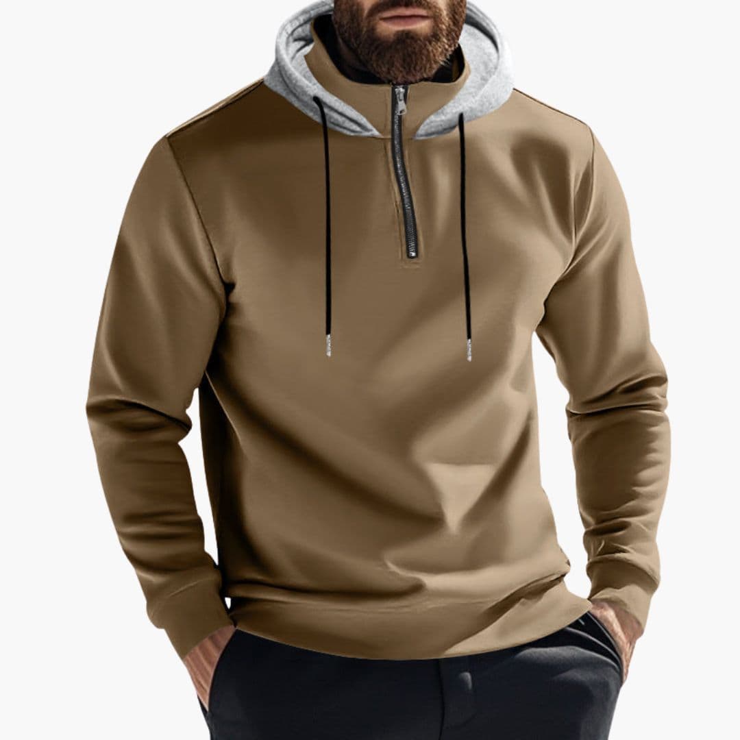 Sweat à capuche homme avec fermeture zippée