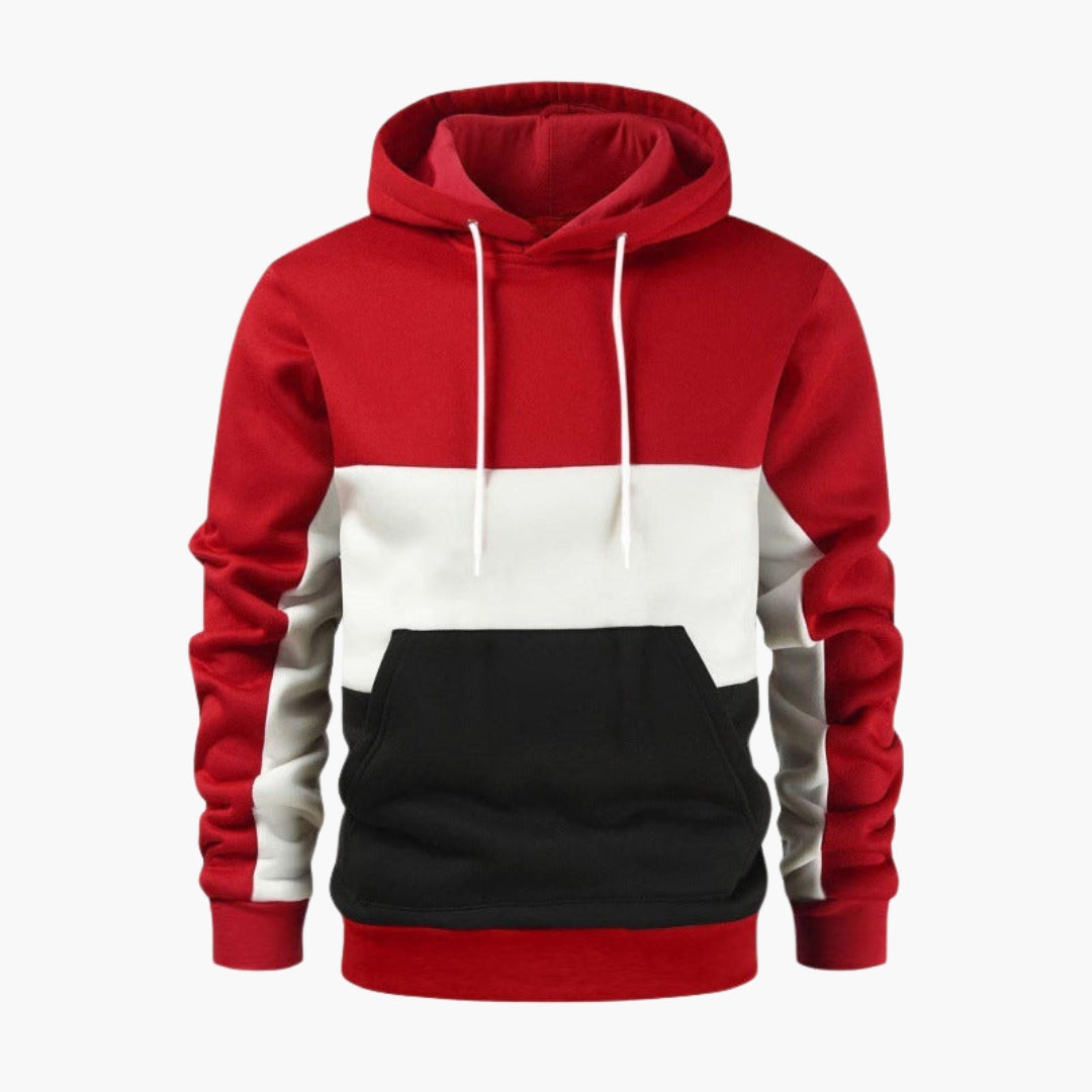 Felpa con cappuccio da uomo con inserti colorati