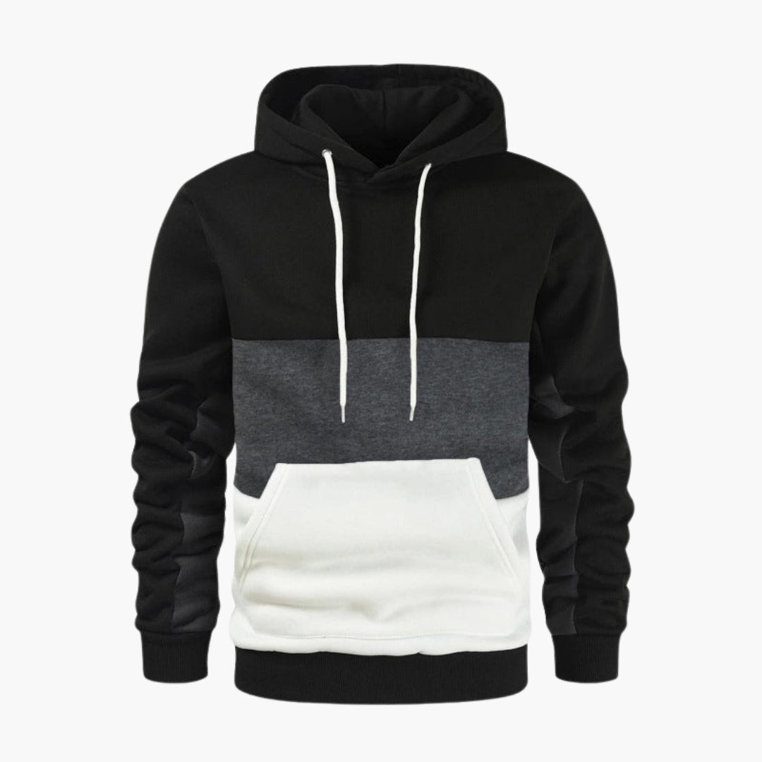 Felpa con cappuccio da uomo con inserti colorati