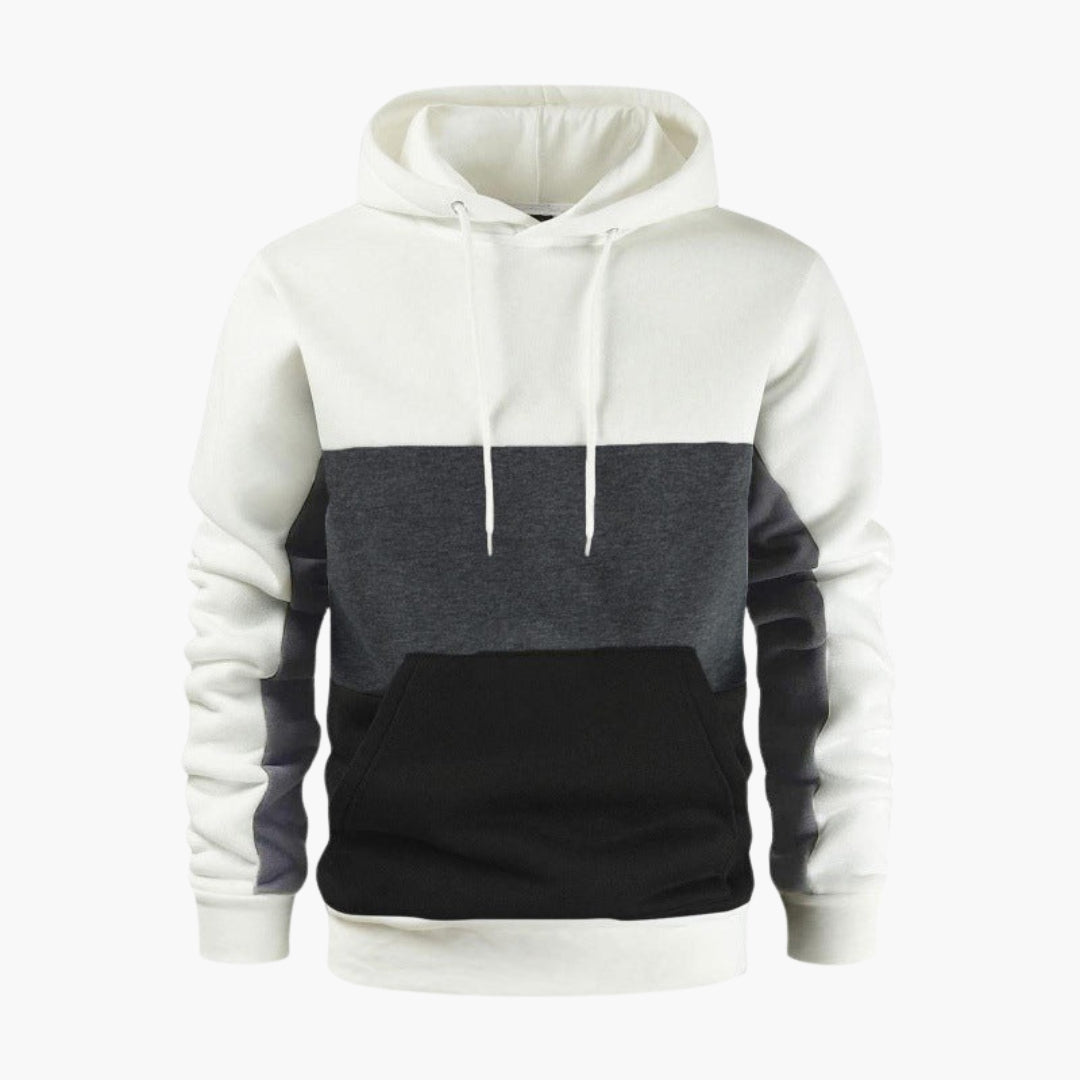 Felpa con cappuccio da uomo con inserti colorati