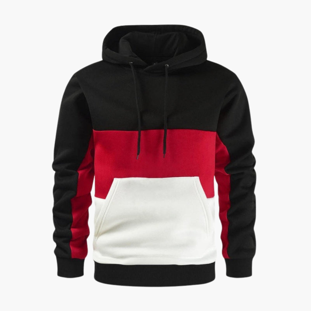 Felpa con cappuccio da uomo con inserti colorati