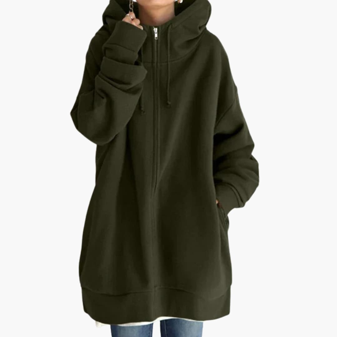 Oversized hettegenser til dame med flytende passform og moderne design