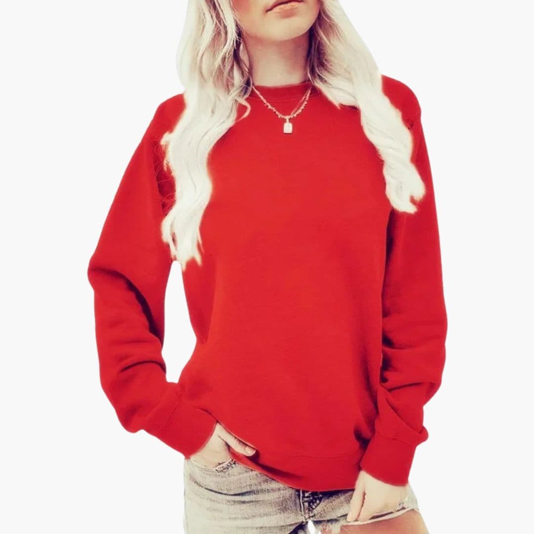 Sweat shirt femme à col rond et manches longues