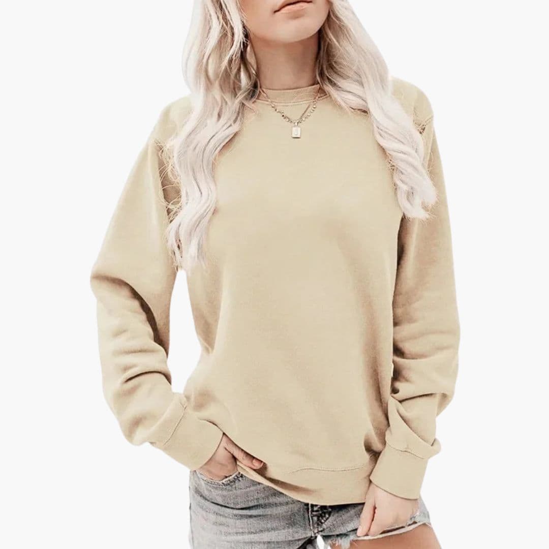Sweat shirt femme à col rond et manches longues