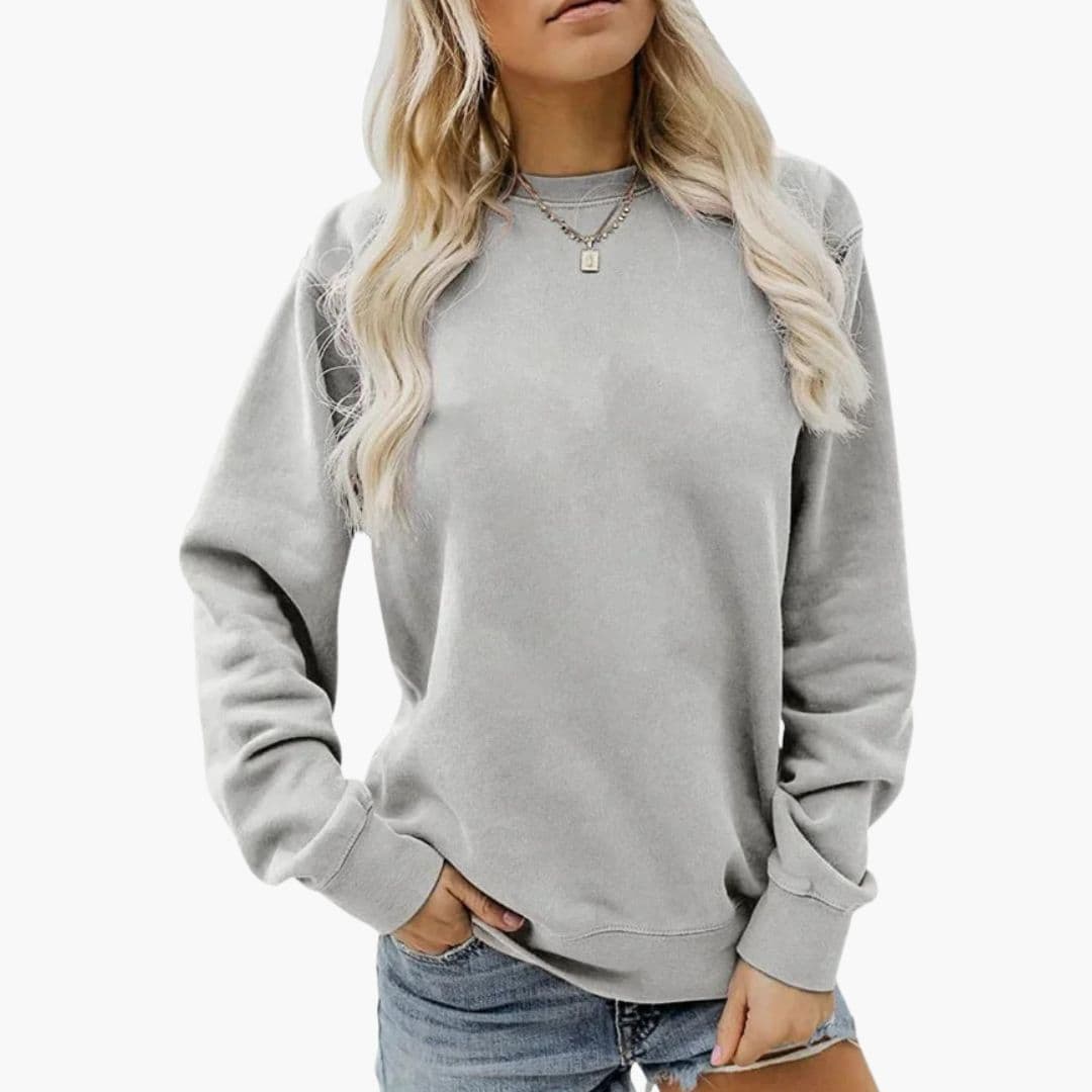 Sweat shirt femme à col rond et manches longues