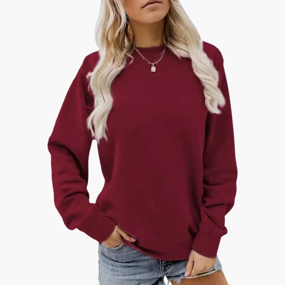 Sweat shirt femme à col rond et manches longues