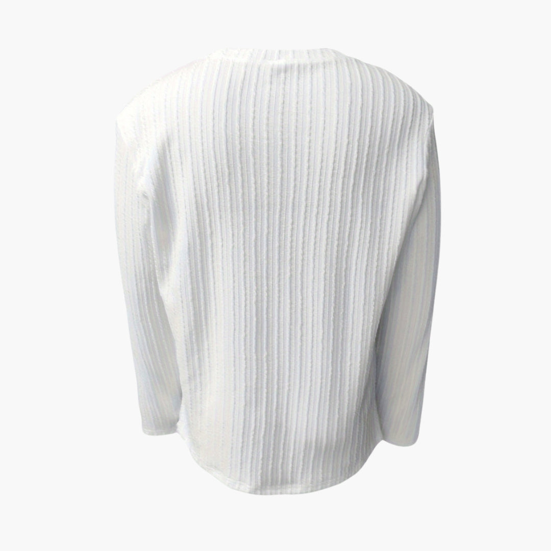 T-shirt Homme Manches Longues avec Surface Côtelée