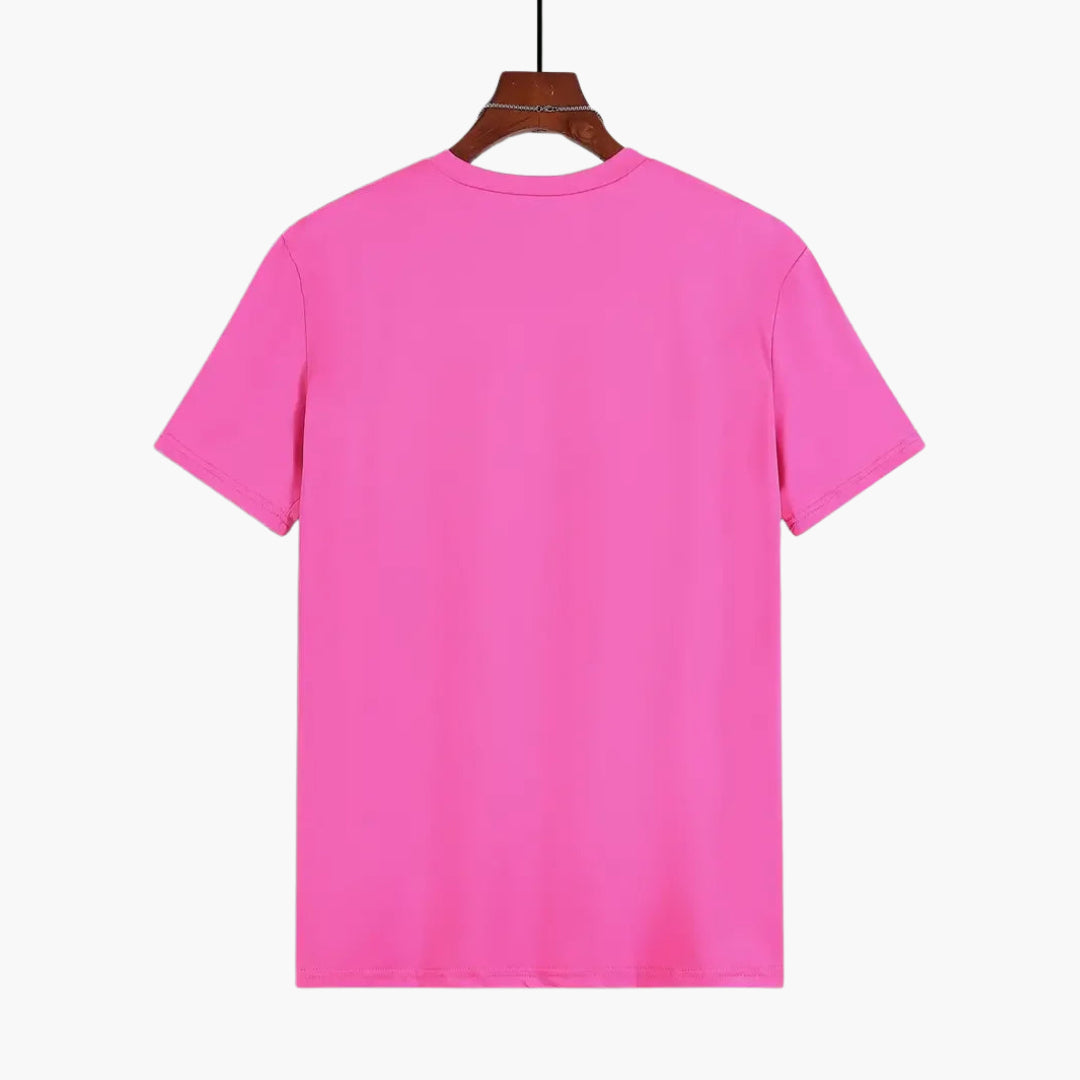 T-shirt homme à col rond avec manches courtes et coupe droite