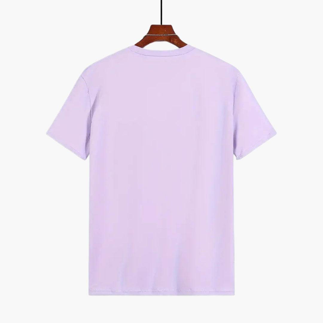 T-shirt homme à col rond avec manches courtes et coupe droite