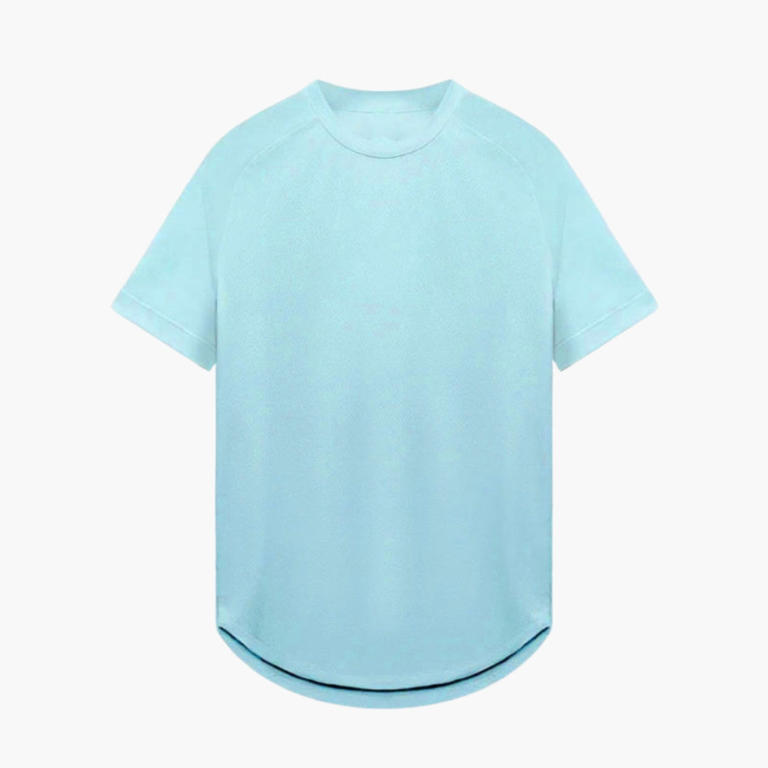 T-shirt uomo con collo rotondo e maniche raglan