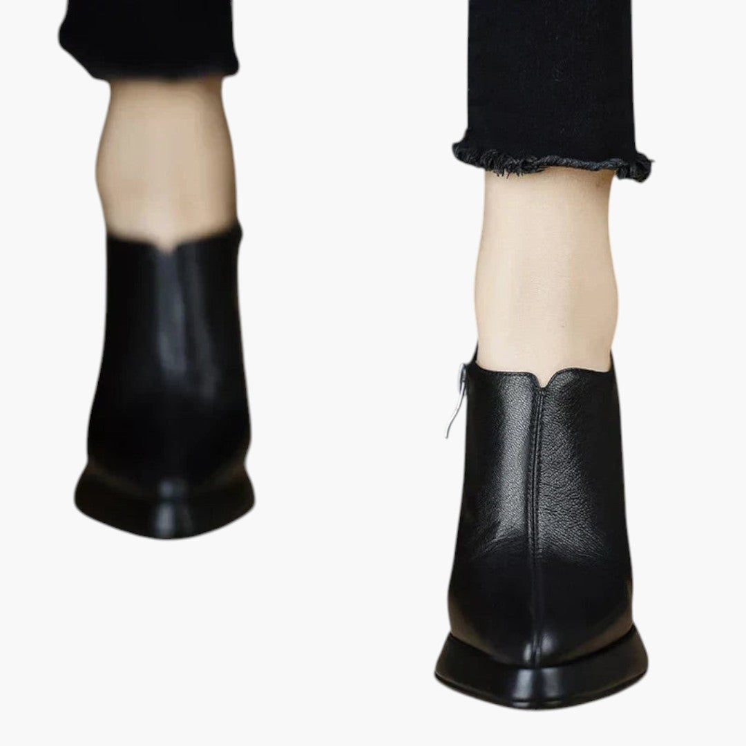 Talon Haut Femme avec Talon Bloc et Fermeture Zippée
