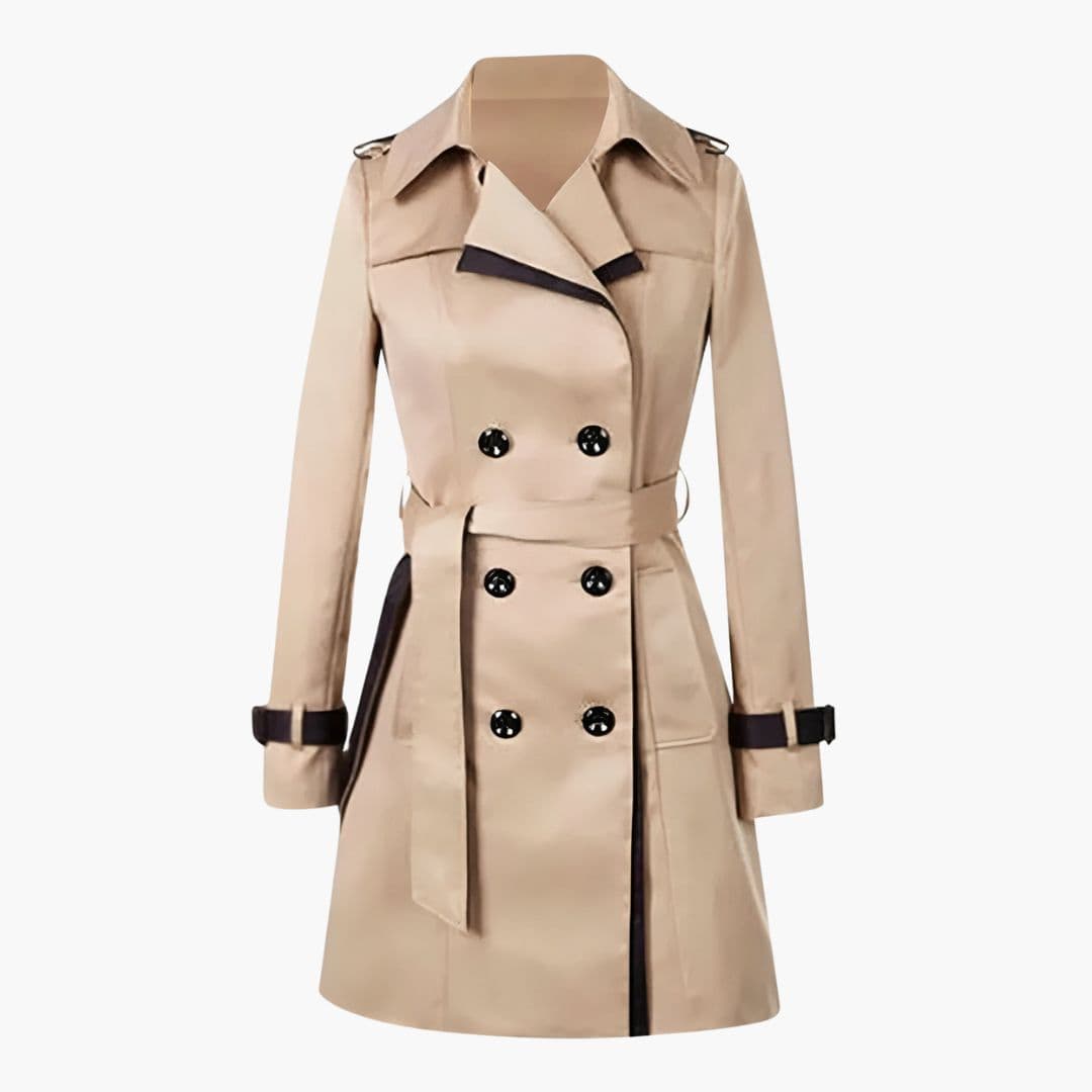 Trench Femme avec Ceinture et Boutons sur le Devant