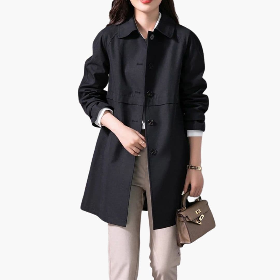 Trench femme à col chemise et fermeture boutons